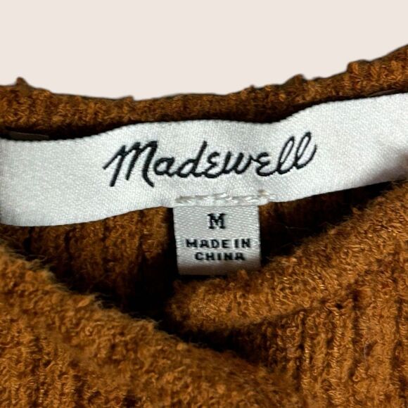 🧡 MADEWELL KINGSTON BUTTON FRONT SWEATER TANK GOLDEN PECAN MEDIUM ORANGE BROWN - Picture 6 of 7